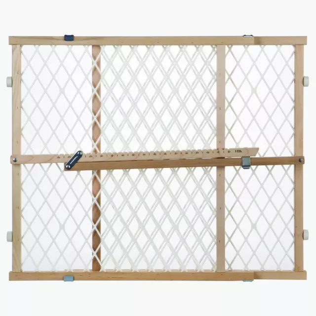 North States Easy Adjust - Diamond Mesh Pet Gate White, Wood 26.5" - 42" x 23"