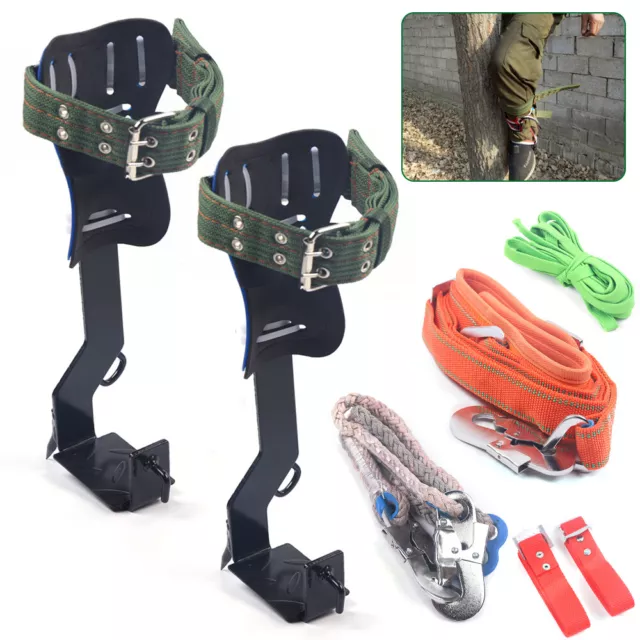 Tree/Pole Climbing Spike Safety Belt Rope Lanyard Fire Rescue Foot Straps Tool
