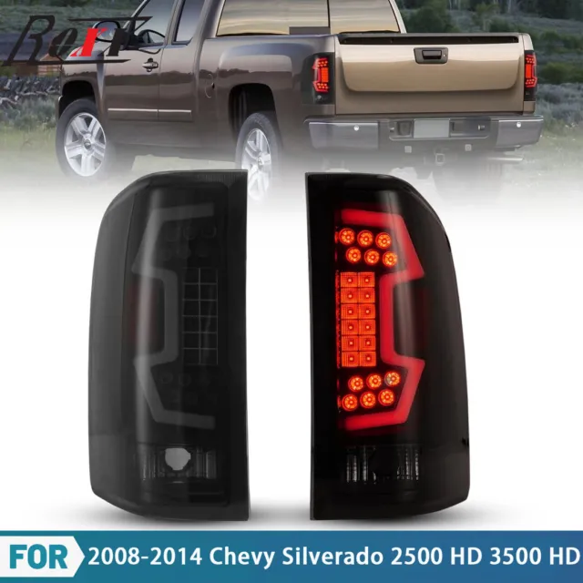 For 2007-2014 Chevy Silverado 1500 2500 3500HD LED Sequential Tail Lights Smoke