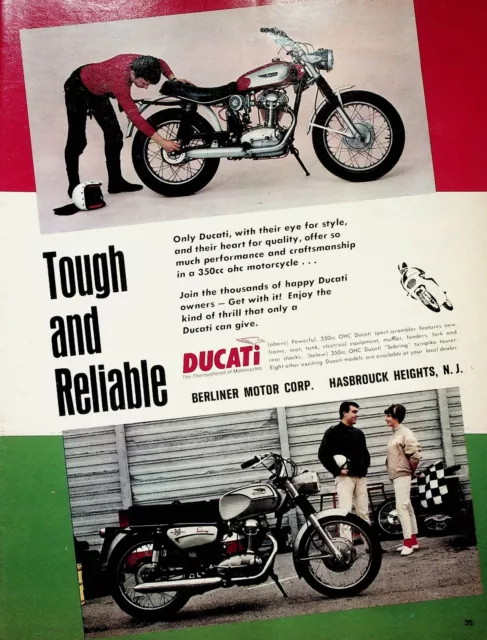 1968 Ducati 350 Sport Scrambler & Sebring - Vintage Motorcycle Ad