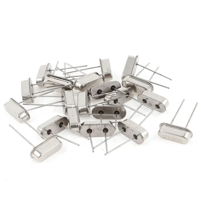 20 Pcs Silver Tone HC-49S Package Type 2Pins 27MHZ 27.000MHZ Crystal Oscillators