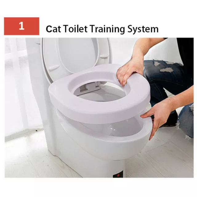 Cat Toilet Use Training System 3 Step Pet Train DVD Instruction Seat Kitten Au 3
