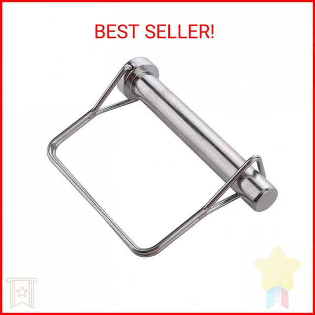 Large Square Safety Coupler Pin 1/2" x 3-1/2"(12.6mm x 90mm), Full Marine Grade