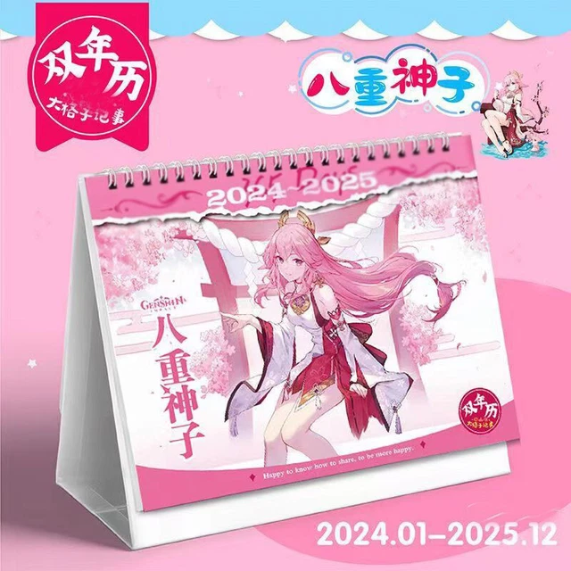 GENSHIN IMPACT YAE Miko 20242025 Year Desk Calendar Decor Collection
