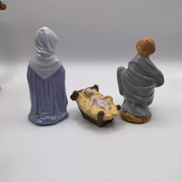 14 Pc Ceramic Bisque Nativity Set Jesus Mary Joseph Holy Family Christmas Decor 3