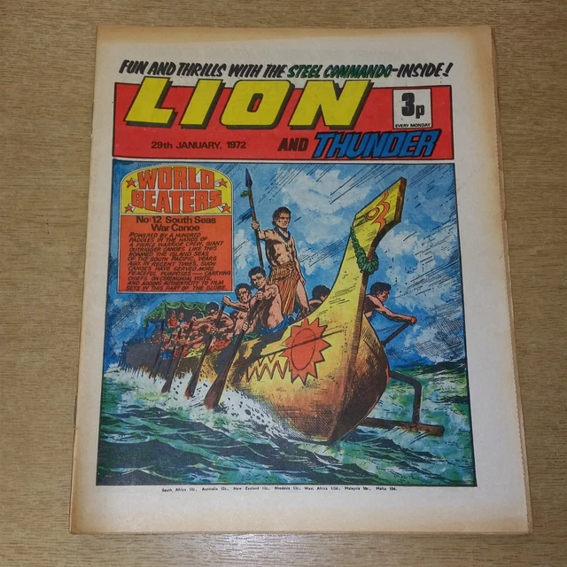 LION AND THUNDER 29Th January 1972 Ipc British Weekly Uk Comic £7.98 ...