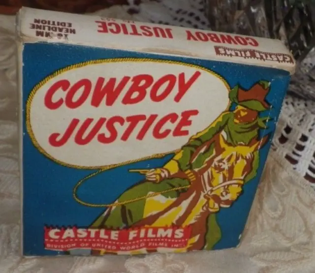 Vintage 16mm Castle Films Cowboy Justice # 553 Nice Condition Beautiful Graphics