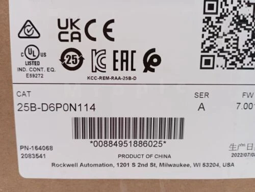 25B-D6P0N114 ALLEN-BRADLEY Original PowerFlex 525 2.2kW 3HP AC Drive SEALED