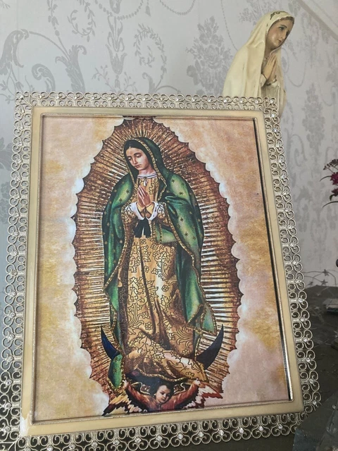 OUR LADY OF Guadalupe Catholic Virgin Mary Spanish Art Ornate Frame £15 ...