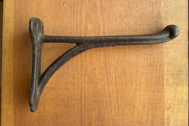Antique Cast Iron Harness Hook 7 1/2" Bridle Tack Bracket Heavy Barn Hanger