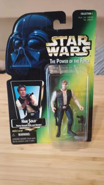 Star Wars Kenner Han Solo mit Blaster Power of the Force OVP