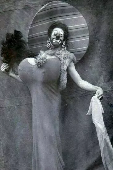 Antique Circus Clown Photo 1082b Odd Strange & Bizarre