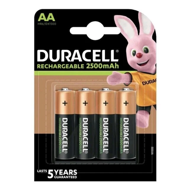 4 x Duracell AA 2500 mAh Rechargeable ULTRA Batteries  NiMH HR6 NEW Duralock