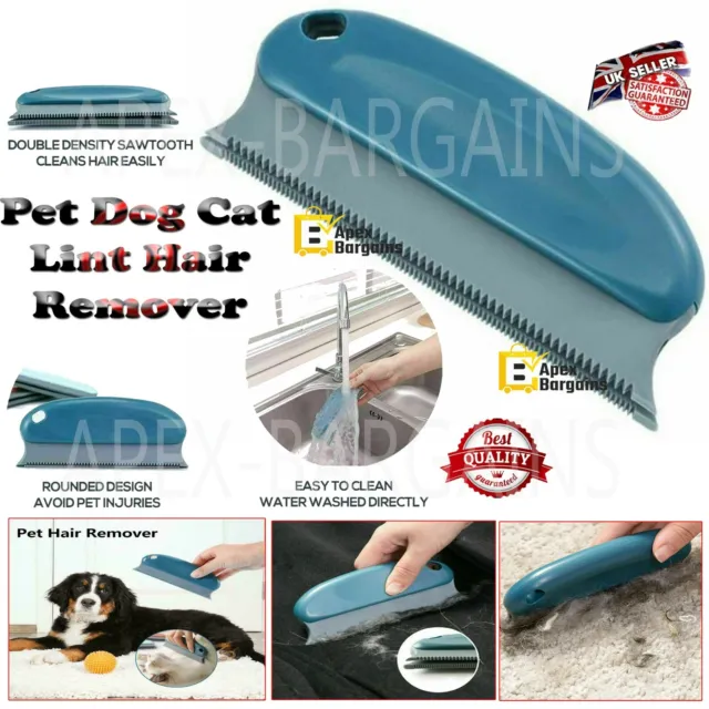 Portable Pet Hair Dog Lint Cat Remover Cleaning Brush Carpet Clothes Bed Sofa UK