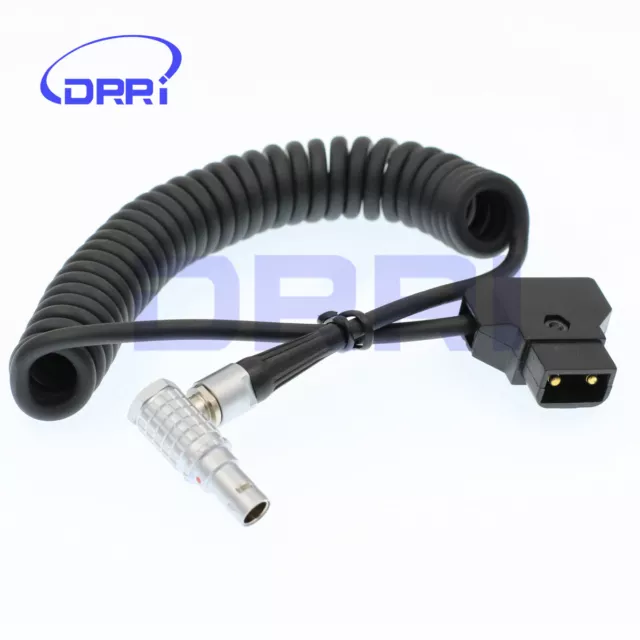 D-TAP to 0B 2pin Right Angle Male Power Coiled Cable for Teradek Bond