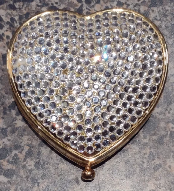 Vintage Neiman Marcus Diamond Heart Compact Mirror