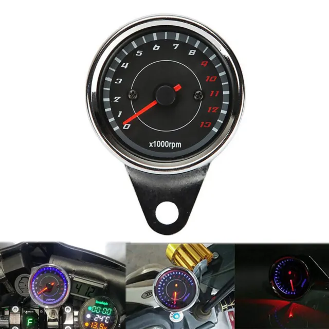 Motorcycle Universal LED Tachometer Tacho Gauge Inter Shift Light 0-130000 RPM