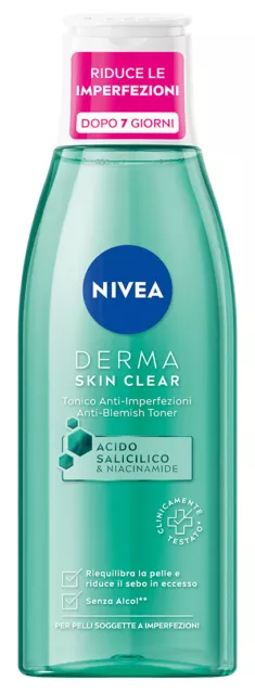 Nivea Visage Tonique 200 Ml. Derma Peau Clear 98758 Fabriqué en Italie