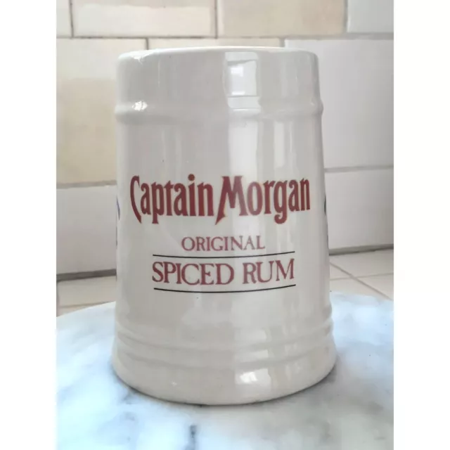 Vintage Stoneware Captain Morgan Original Spiced Rum Coffee Mug Stein 12 oz 2