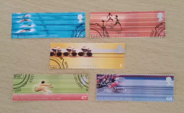 GB QEII Comm. Stamps. 2002 (SG 2299-2303) Commonwealth Games. Set from FDC