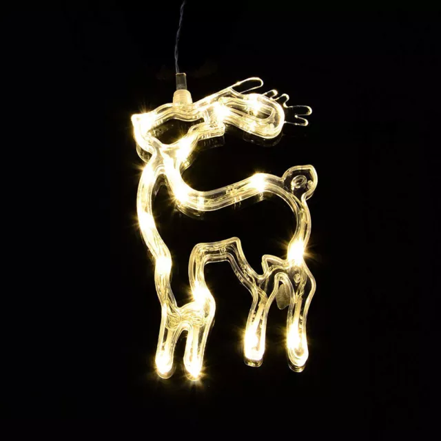 LED Fenster-Silhouette Rentier Fensterbild Weihnachten beleuchtet 15 Lichter