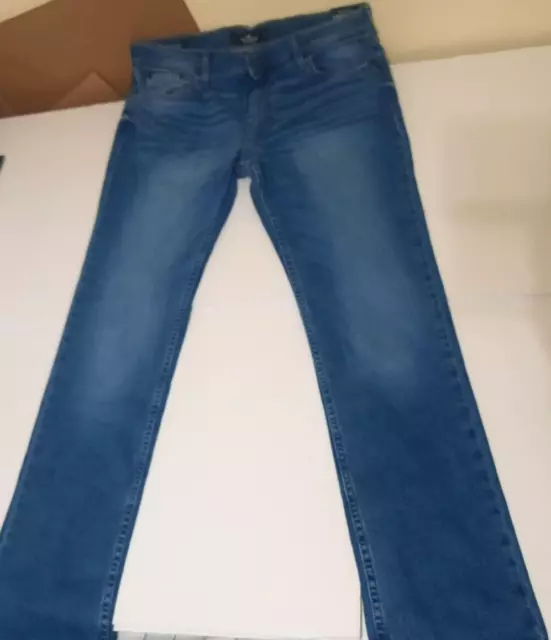 Hollister Epic Flex Mens Slim Straight 34 34 Medium Wash Denim Blue Jeans New