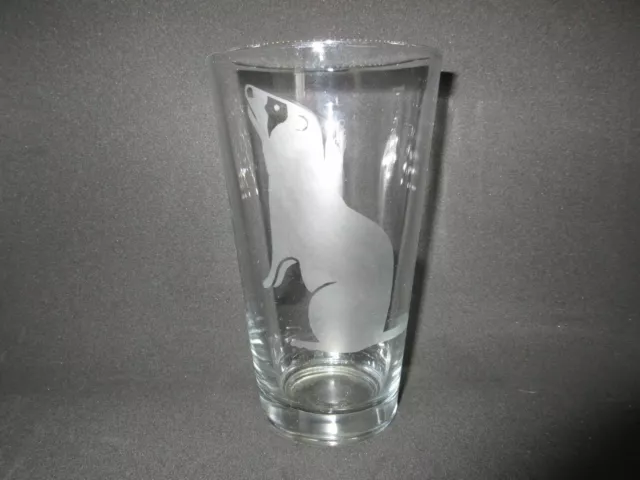 New Etched Ferret 13 Oz Drinking Glass Tumbler