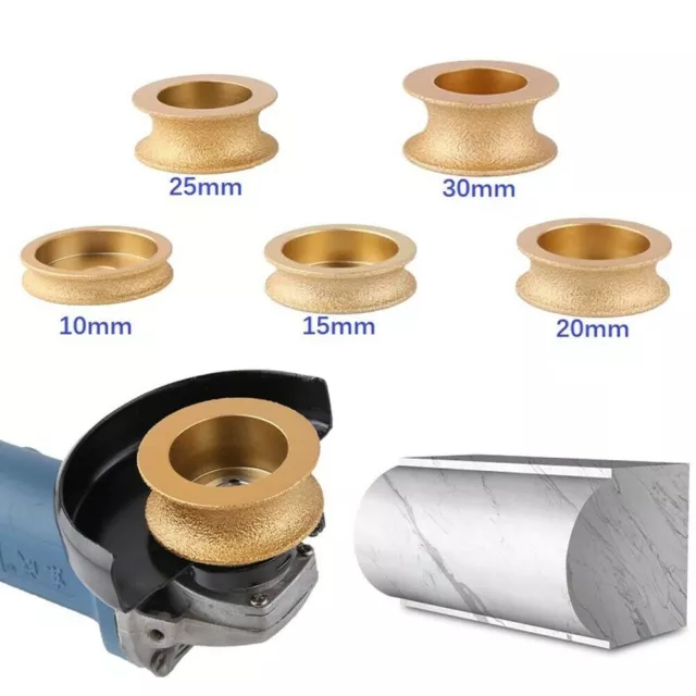 3/75mm Round Dry Vacuum Brazed-Diamond Grinding Wheel Demi Bullnose Edge New