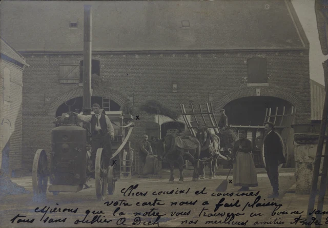 CPA - Photo Card - Combine IN Steam - Farm - Baugy , Oise - 60 - 1906 - Cartoon