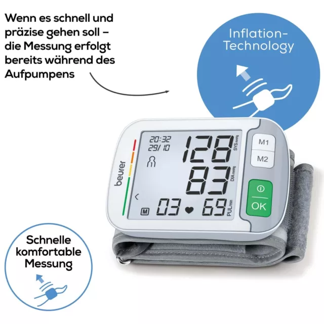 Beurer BC 51 Handgelenk-Blutdruckmessgerät Schnell Blutdruck-Messgerät Medizin