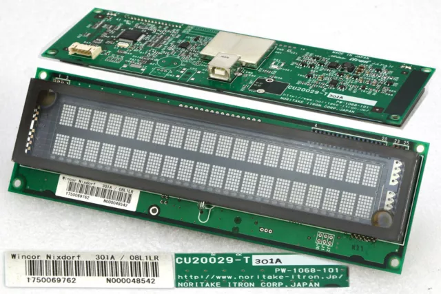 Wincor Nixdorf BA63 Customer Display USB Noritake ITRON Vfd CU20029-T301A O432