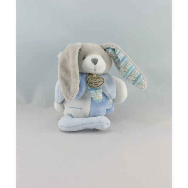 Doudou et compagnie hochet lapin bleu blanc pétale Mon doudou à moi - 14837