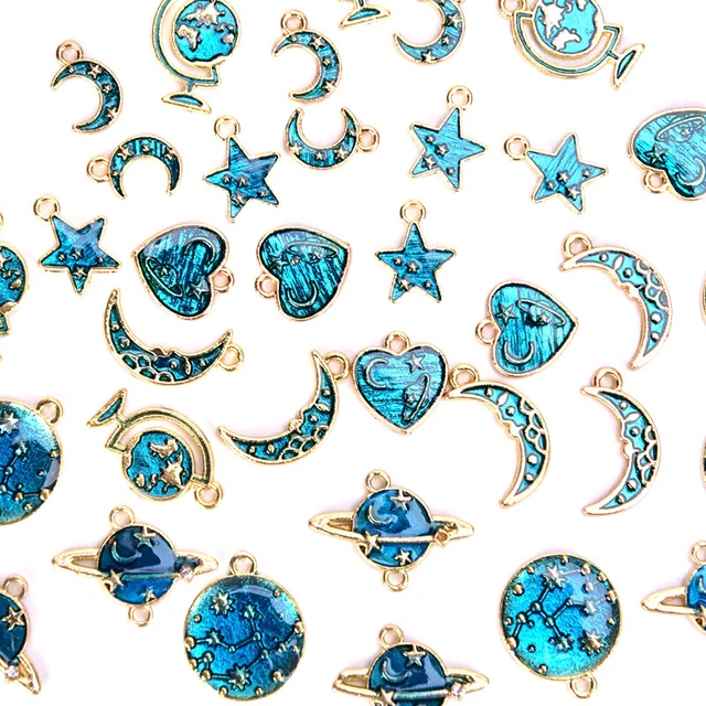 10Pcs / Set Emaille Legierung Universum Serie Charms Anhänger Schmuck DIY Han Le
