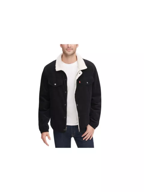 LEVI'S Mens Black Fleece Lined Zip Up Jacket XL