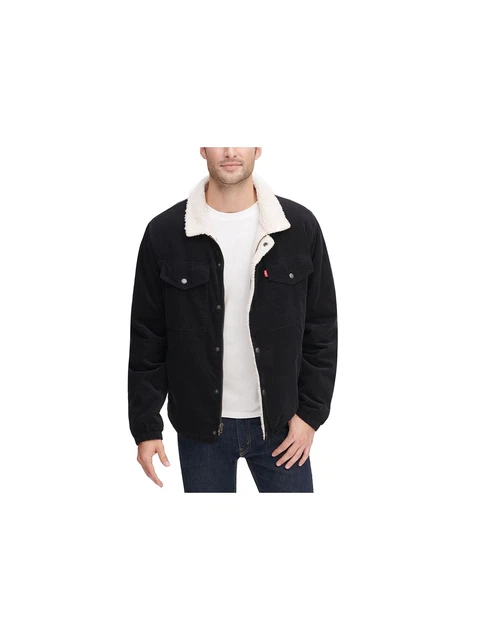 LEVI'S Mens Black Fleece Lined Zip Up Jacket XL LEVI'S Mens Black Fleece Lined Zip Up Jacket XL