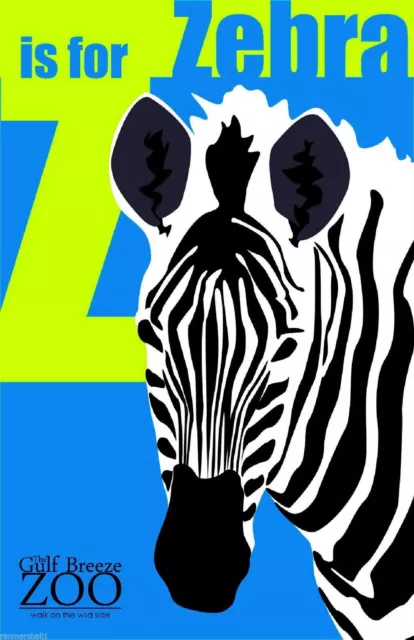 96245 Z for Zebra Gulf Breeze Zoo Florida United Decor Wall Print Poster