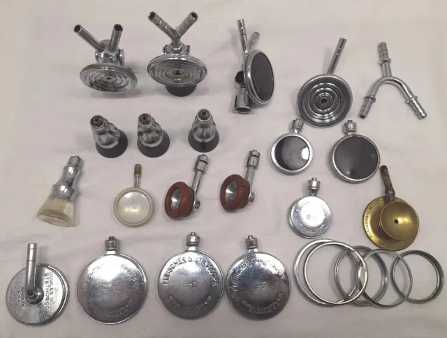 Vintage Medical Stethoscope Parts Lot Littmann Fleischer Bowles