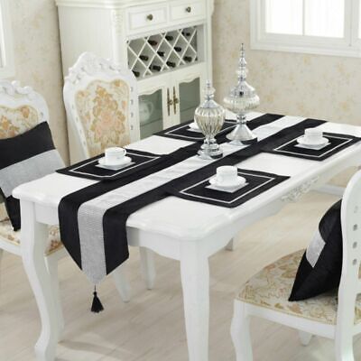 centro da tavolo decorativo Bianco e dorato tappetino da tavolo Sottopentola 84 cm x 40 cm runner da tavolo 