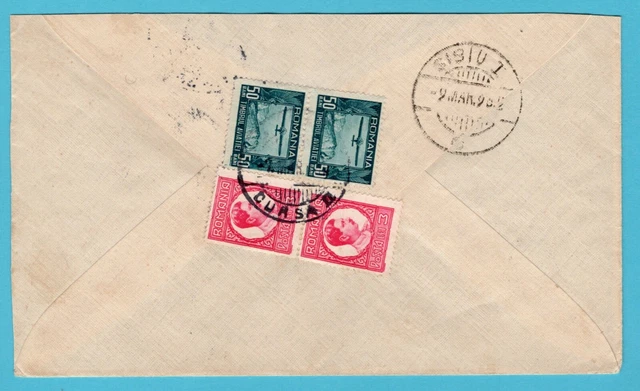 ROMANIA cover 1932 Galati to Sibiu (shortened at top)