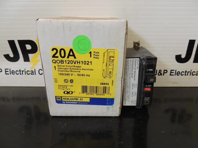 Square D QOB120VH1021 Miniature Circuit Breaker - 25 A, 1 Pole, 120 VAC Bolt on