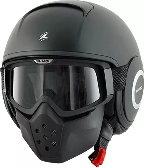 Casque SHARK Jet Raw Drak Blank Mat Noir Mat TAILLE XS