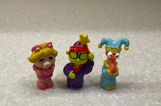 Muppet babies figures from the castle toy set,  Beaker, Bunsen, miss piggy