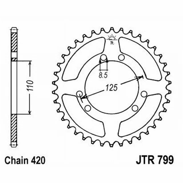SPROCKET OF TRANSMISSION Steel JT Sprockets 50 Teeth JTR799.50 43.62