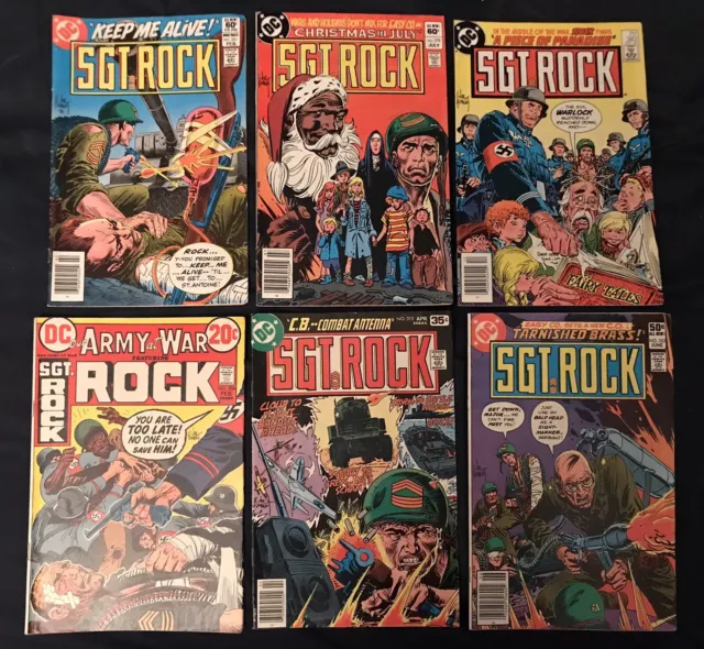 SGT ROCK, OUR ARMY AT WAR lot of 6 comics:#254,315,353,361,378,383: AVG FN+