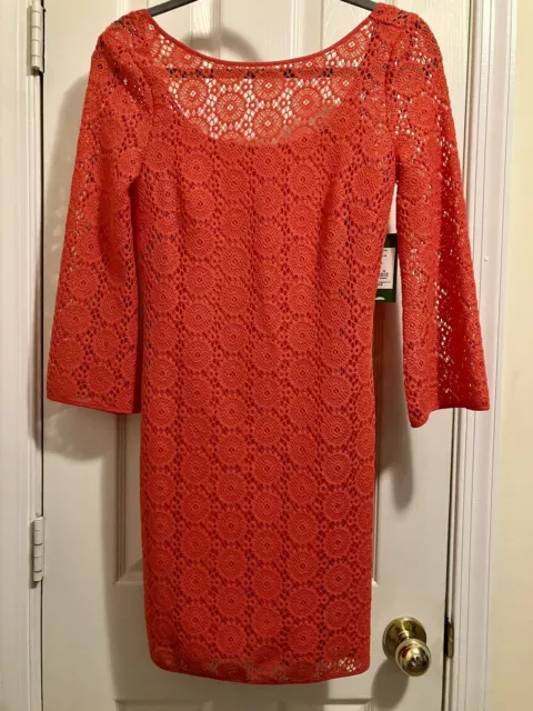 Nwt Lilly Pulitzer Topanga Dress Island Coral Breakers Lace Xs