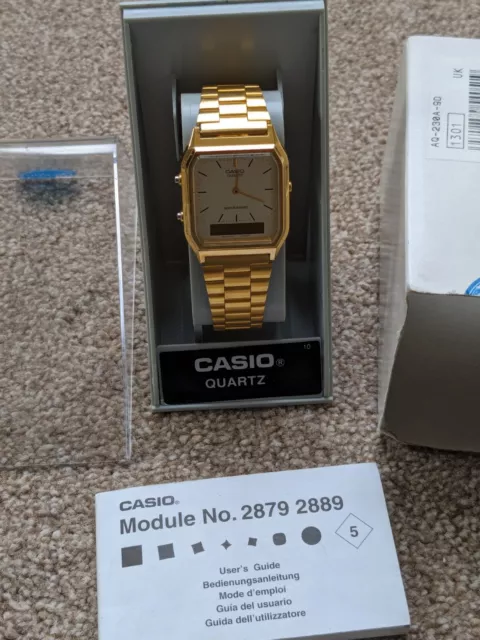 Brand New Casio AQ-230-9D1301 Gold Vintage