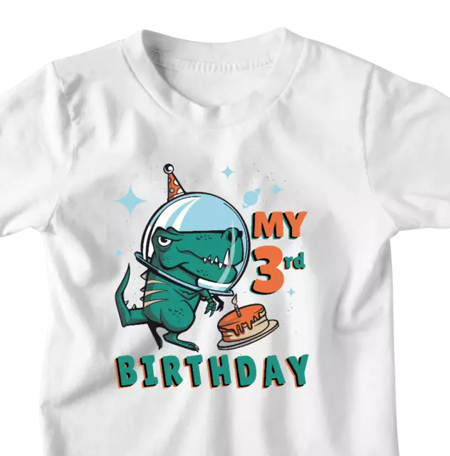 T-shirt d'anniversaire dinosaure d'âge personnalisé Cool Kids. T-shirt drôle garçons filles