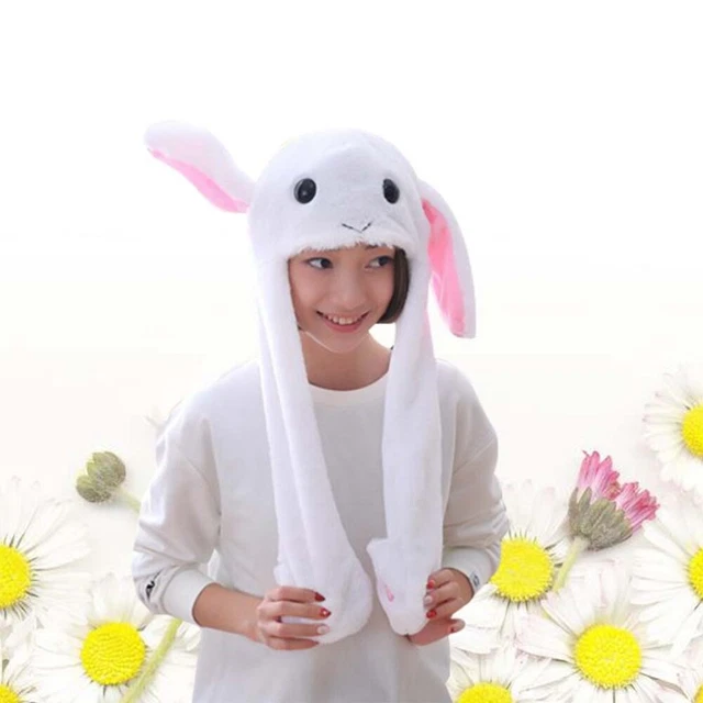 MOVING JUMPING HAT Party Ear Moving Costume Plush Rabbit Moving Hat