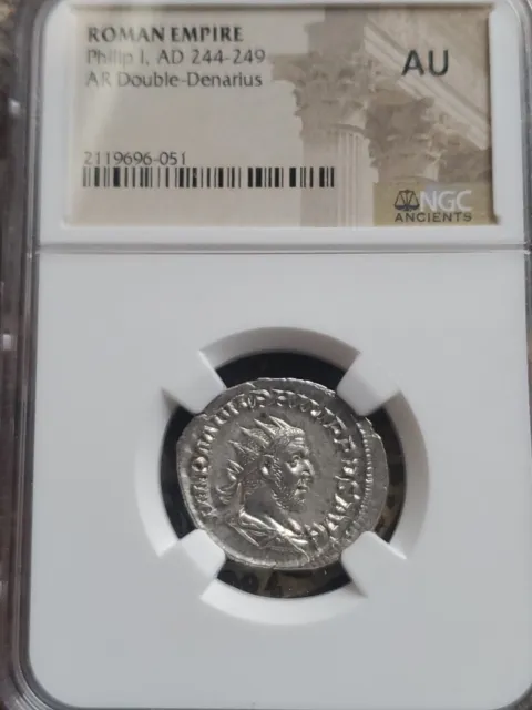 Roman Empire. Coin Of Phillip 1St.a.d.244To 249.Ar Double..denarius. N.g.c...
