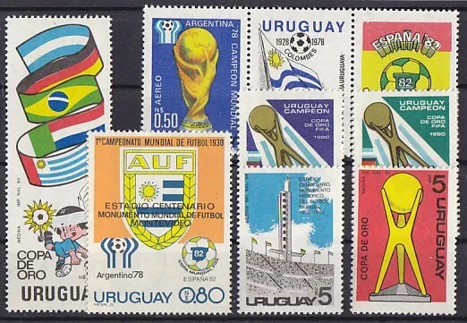 Briefmarken Fussball-WM 1982 - URUGUAY - LOT postfrisch
